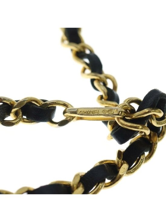 Chanel Quilted CC Logo Chain Belt Black Gold main image 4